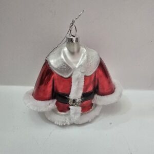 Santa Suit Mercury Glass Ornament for Christmas Holiday Tree Decoration
